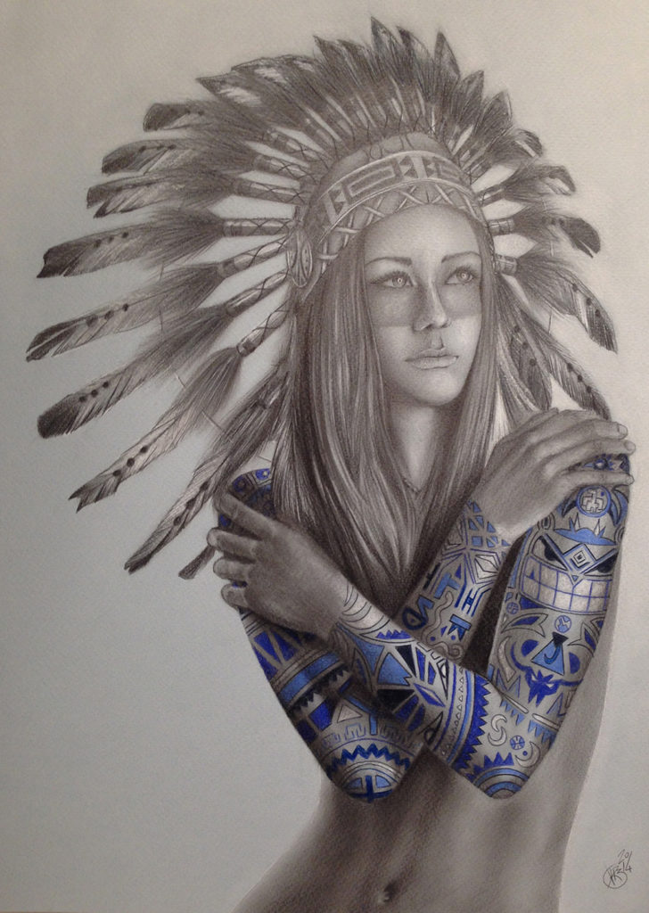 native girl tattoo