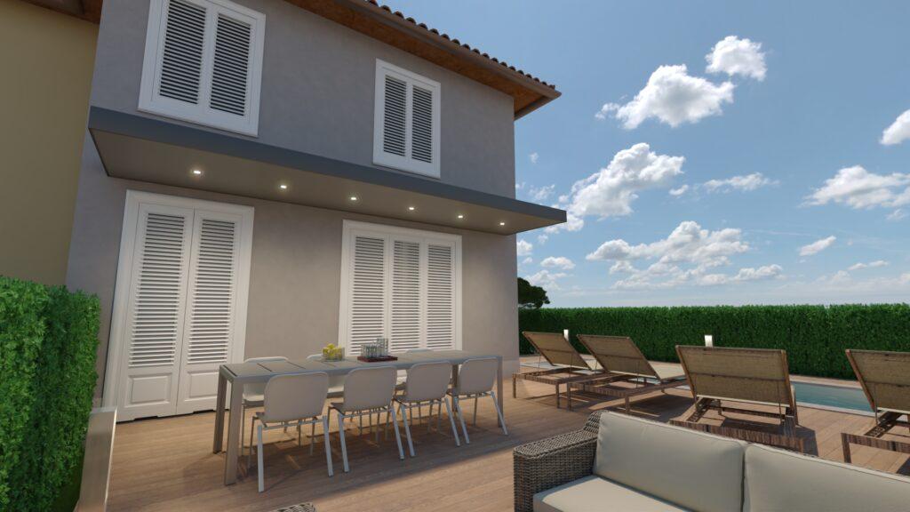 esterni render villa ristrutturazione