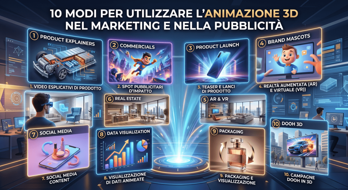 10 Modi per Utilizzare l'Animazione 3D nel Marketing e nella Pubblicità